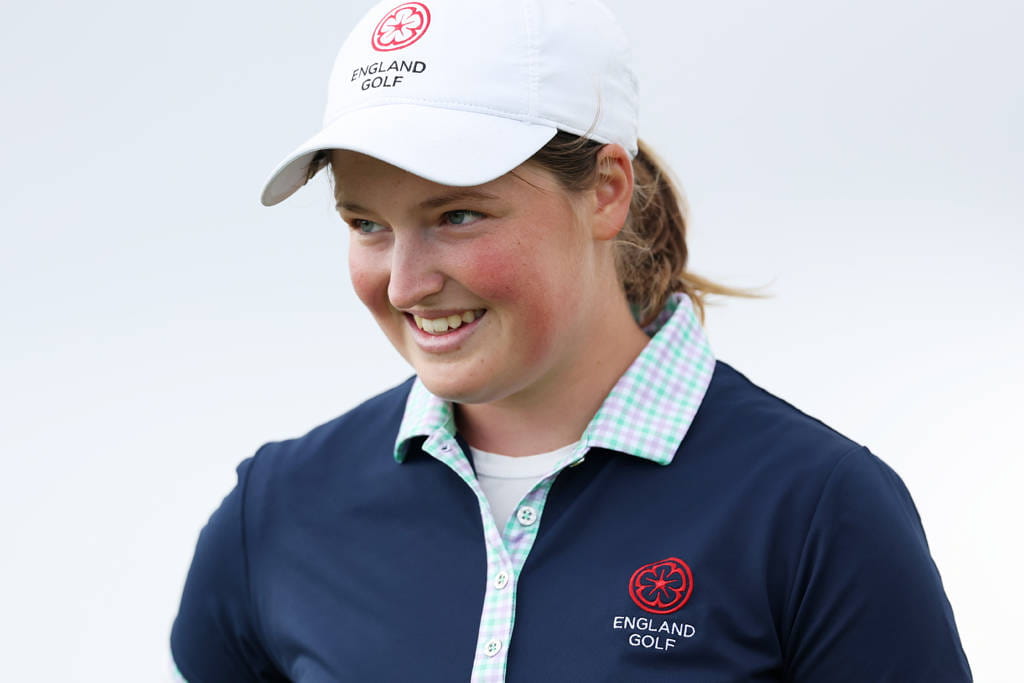 Smyth Salver winner Lottie Woad is all smiles during the 2024 AIG Women's Open at St Andrews